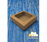 Kraft gingerbread box with window 150*150*50