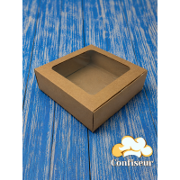Kraft gingerbread box with window 150*150*50
