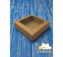 Kraft gingerbread box with window 150*150*50