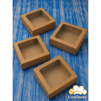 Kraft gingerbread box with window 150*150*50 (Pack of 20 pcs)