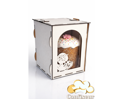 Коробка для паски 155*155*200 мм біле ДВП