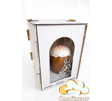 Коробка для паски 185*185*270 мм біле ДВП