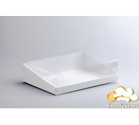 Коробка 200*150*50 з прозорою кришкою,  біла