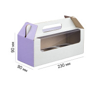 Box for 3 cupcakes 230*90*90 white with window