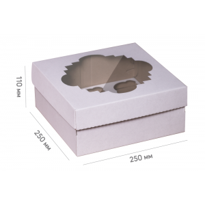 Box for 9 cupcakes 250*250*110 white with a window