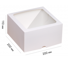 Cake box 200*200*110 white with window