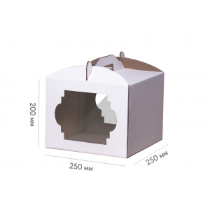 Cake Box 250 * 250 * 200 white with window