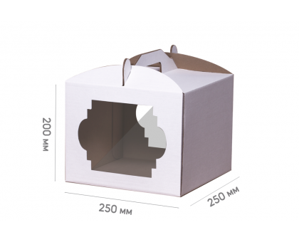 Cake Box 250 * 250 * 200 white with window