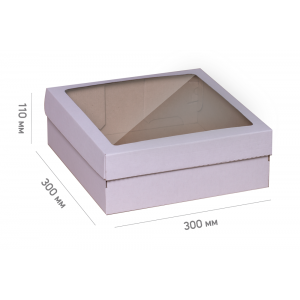 Box for cake 300*300*110 white with window