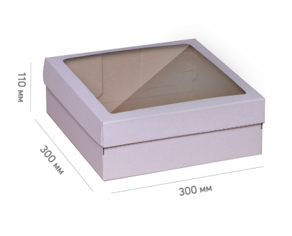Box for cake 300*300*110 white with window