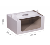 Cake Box 305 * 405 * 180 White with window