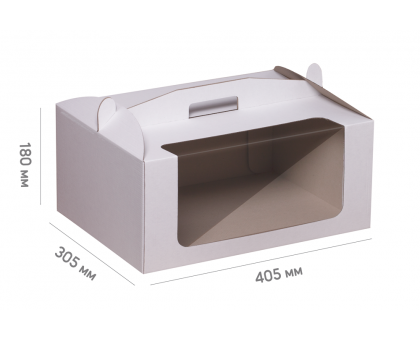 Cake Box 305 * 405 * 180 White with window