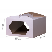 Коробка для торта 350*350*200 біла з вікном
