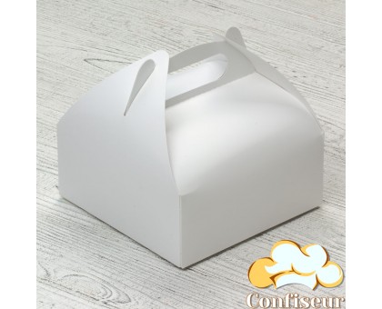 White gift box (for pies, cakes, muffins, cakes) 161*161*70 mm