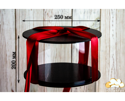 Тубус для торта d250 мм h200 мм (черный)