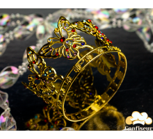 Корона для торта Метелики d 7.5см "Золото/Різнокольрова"