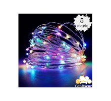 Гірлянда 5м різнобарвна на батарейках