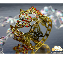 Корона для торта Метелики d 7.5см "Золото/Червона"