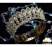 Корона для торта "Королева" d 15см Золото/Діамантова