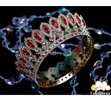 Корона для торта "Королева" d 15см Золото/Червона