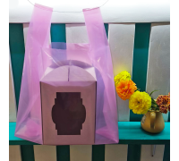 Пакет майка розовый (345мм+ два клапана по 85мм), высота 550 мм (5 шт)