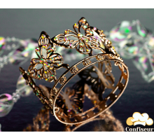 Корона для торта Метелики d 7.5см "Рожеве золото/Хамелеон"