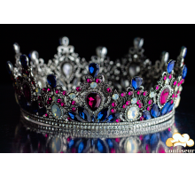 Корона для торта Винтажная d 14см Розово-фиолетовая