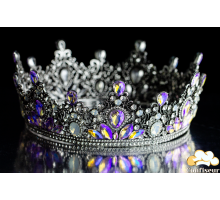 Корона для торта Винтажная d 14см Бриллиантово-пурпурная