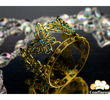 Корона для торта Метелики d 7.5см "Золото/Блакитна"