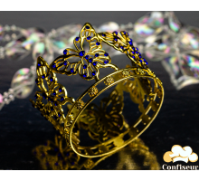 Корона для торта Метелики d 7.5см "Золото/Синя"