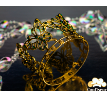 Корона для торта Метелики d 7.5см "Золото/Смарагд"