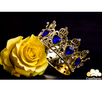 Корона для торта з сердечками d 8см 