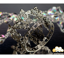 Корона для торта Метелики d 7.5см "Срібло/діамант"