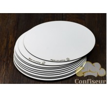 Cake board HDF, white round 33 cm