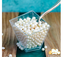 Кульки Білі рисові у цукровій глазурі 5мм (50грам) перламутрові