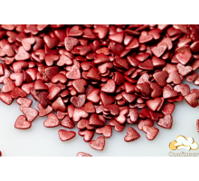 Цукрові Серця червоні перламутр (75 грам)