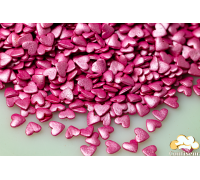 Цукрові сердечка рожеві з перламутром (75 грам)