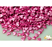 Цукрові сердечка рожеві з перламутром (75 грам)