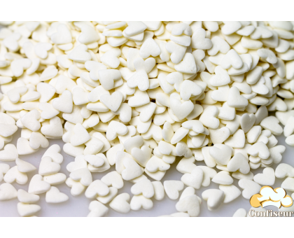 Цукрові сердечка білі 4 мм (75 грам)