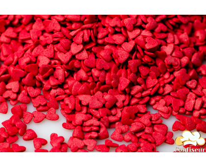 Цукрові сердечка червоні 4мм (75 грам)