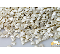 Цукрові сердечка білі з перламутром (75 грам)