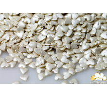 Цукрові сердечка білі з перламутром (75 грам)