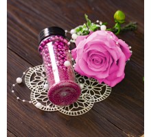 Сахарные жемчужины зеркальные ярко-розовые Микс