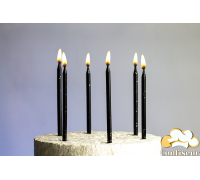 Свічка з блиском,12,5 см, чорні, 6 шт