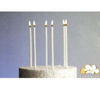 Свічка з блиском,12,5 см, білі, 6 шт