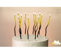 Свечи спираль градиент желто-коричневый (12 шт)