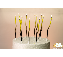 Свічки спіраль градієнт жовто-коричневий (12 шт)