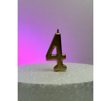 Свічка "4", Хромоване золото