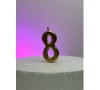 Свічка "8", Хромоване золото