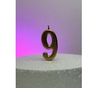 Свічка "9", Хромоване золото